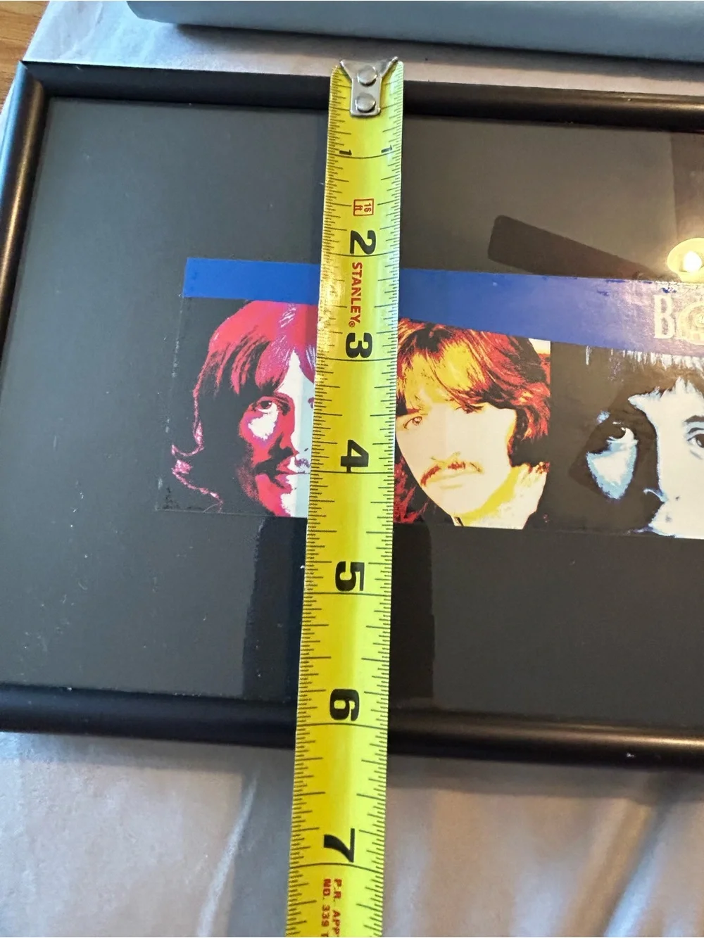 The Beatles Framed Art - Black with Blue, Red, Yellow and White Accents